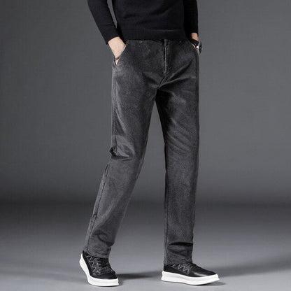 Beckett | Slim Fit Black Medium Waist Corduroy