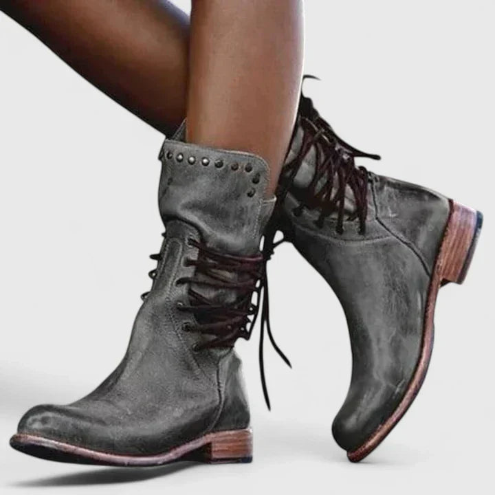 Calantha | Grey Ankle Elegant Boots