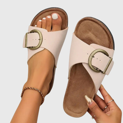 Odessa | Black Buckle Orthopedic Sandals