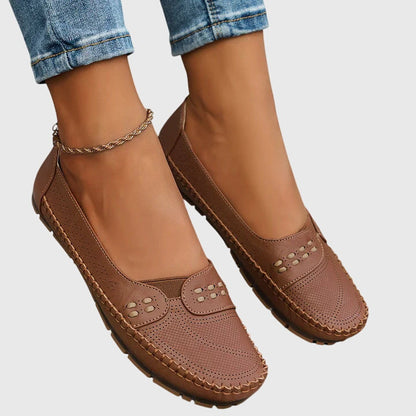 Alethea | Beige Perforated Orthopedic Shoes