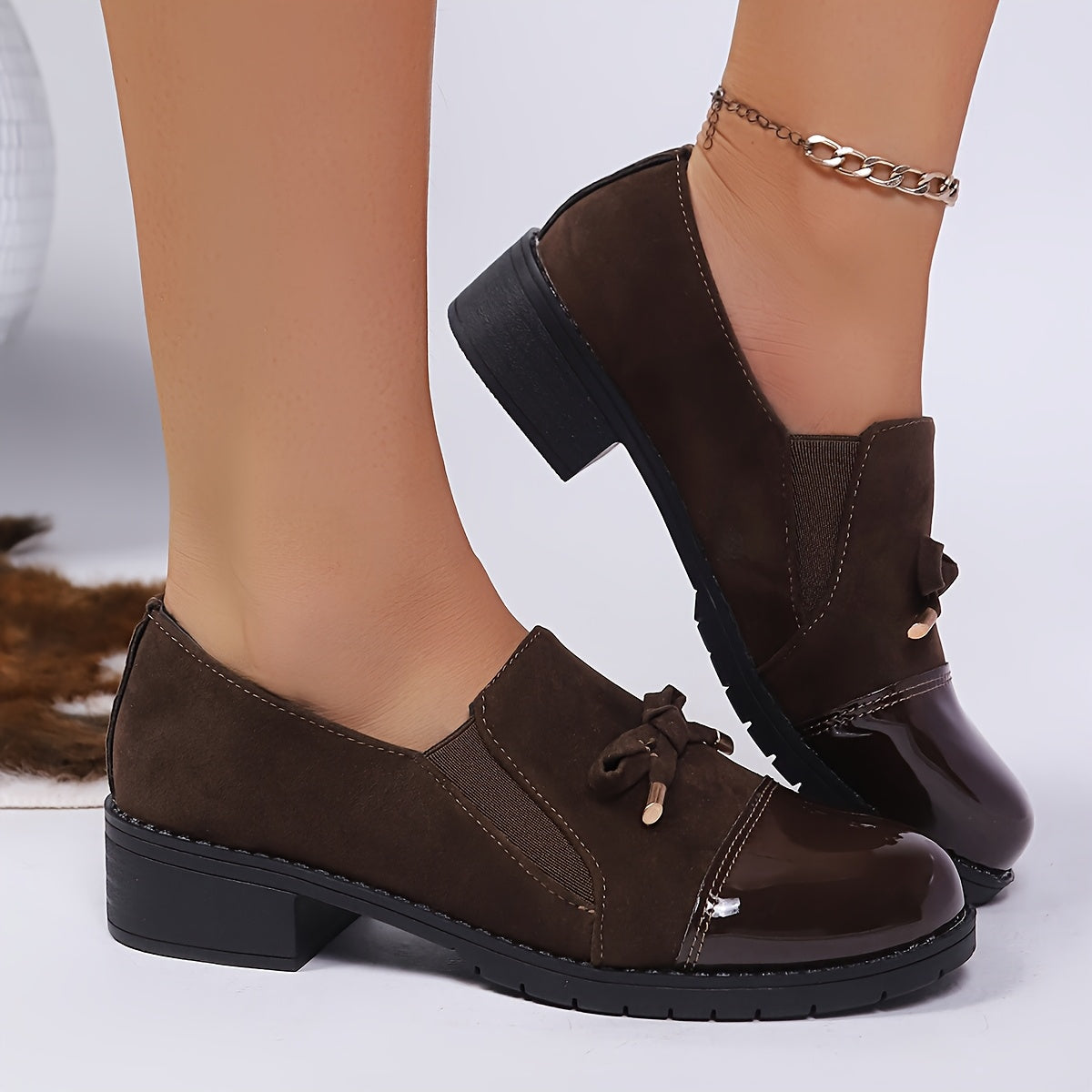 Kaida | Elegant Black Loafers with Gold Accents