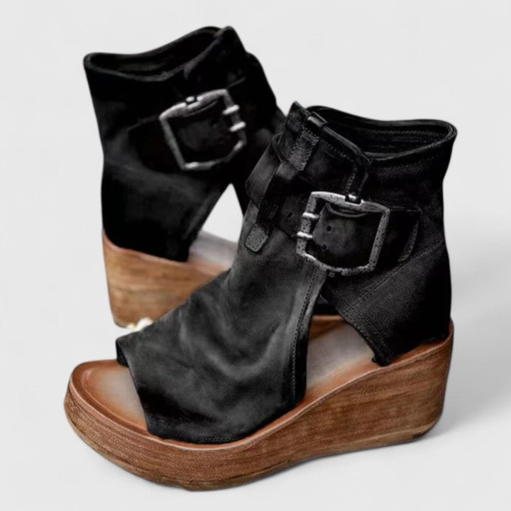Aria | Tan Suede Orthopedic Wedge Sandals