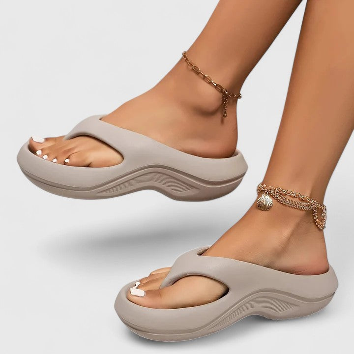 Calantha | Black Orthopedic Slide Sandals