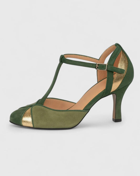 Calantha | Olive Green Suede Sophisticated Heels