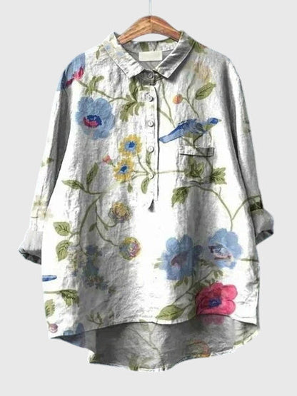 Calista | Floral Print Blouse in Vibrant Hues