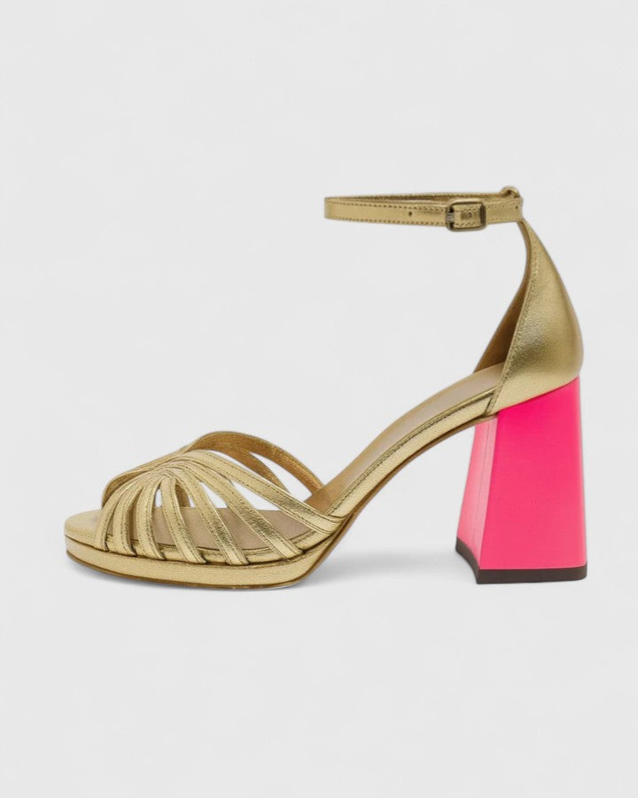 Zhilin | Golden Strappy Sophisticated Heels
