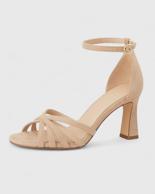 Calantha | Beige Strappy Comfortable Heels