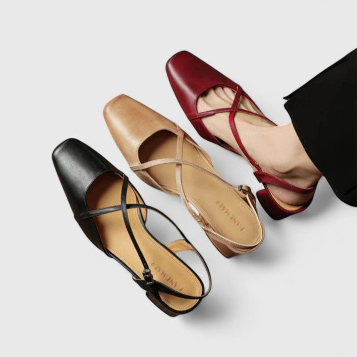 Adriana | Elegant Red Leather Sandals