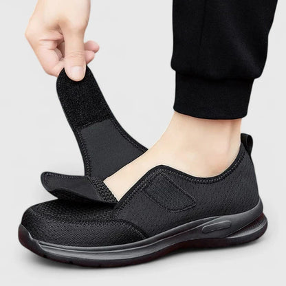 Alethea | Black Elastic Orthopedic Shoes