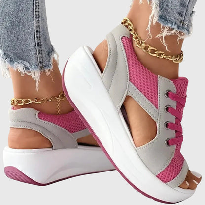 Calista | Elegant Blue Wedge Comfy Sandals