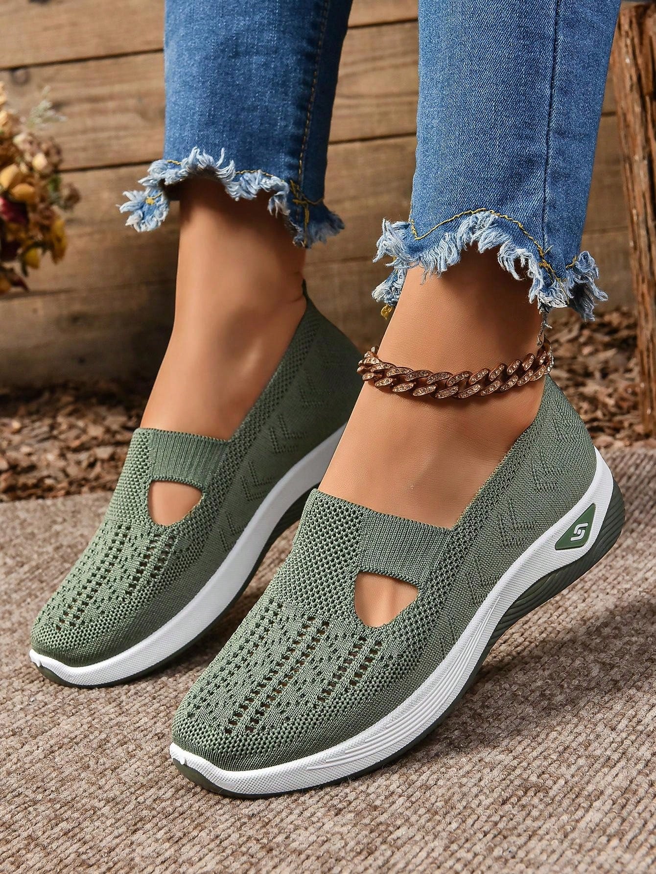 Willow | Women's Slip On Casual Walking Shoes - Black Knit