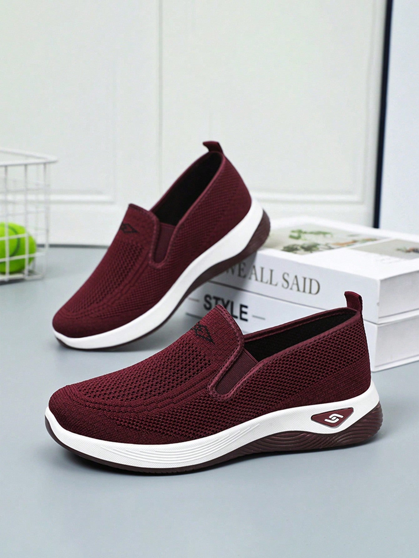 Willow | Women's Slip On Casual Walking Shoes - Black Knit