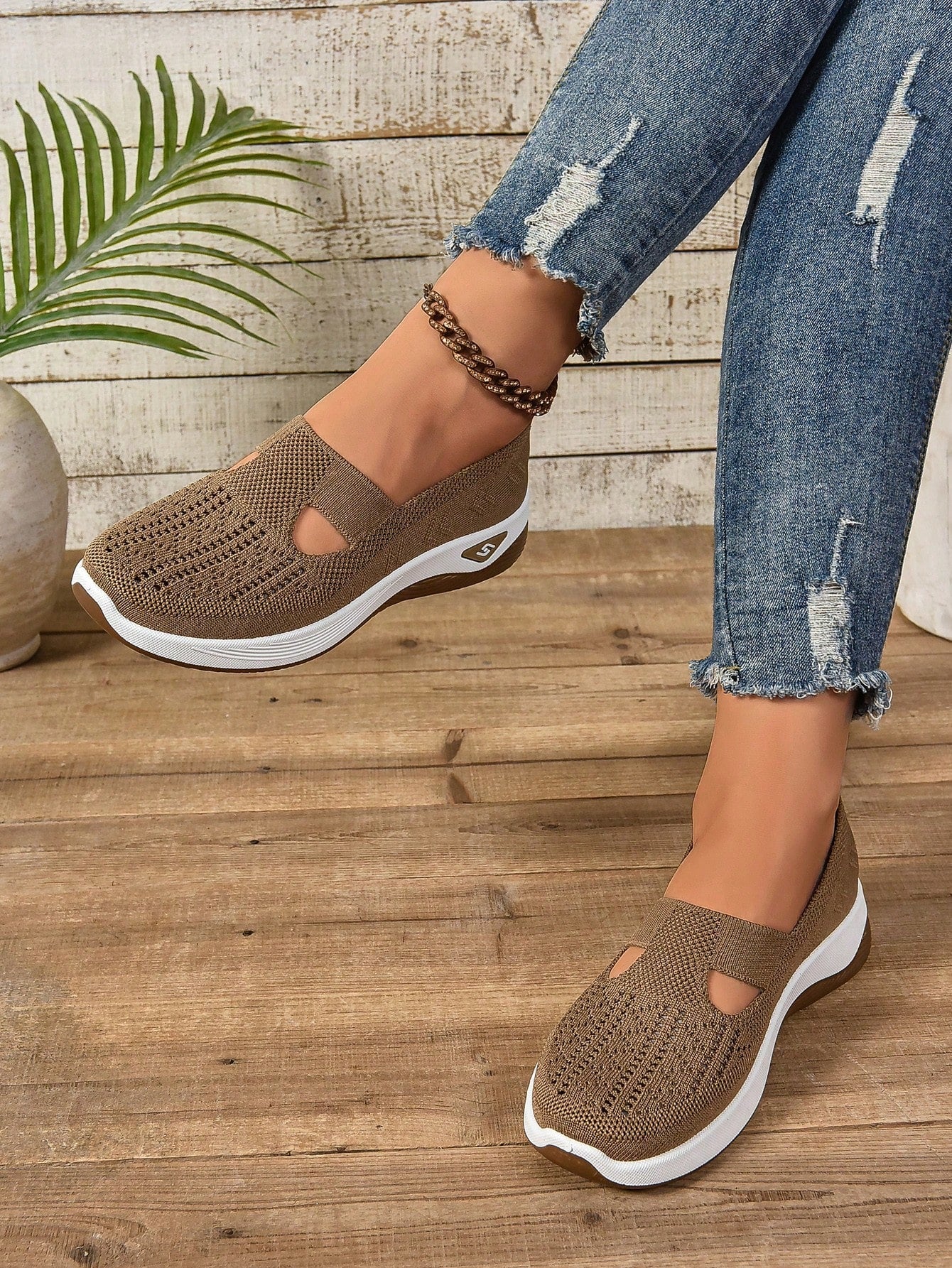 Willow | Women's Slip On Casual Walking Shoes - Black Knit
