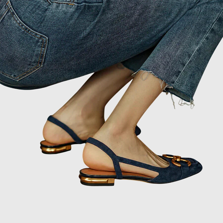 Adriana | Dark Blue Suede Orthopedic Sandals