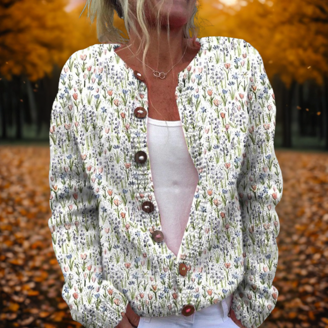 Astrid | Floral Spring Art Cardigan