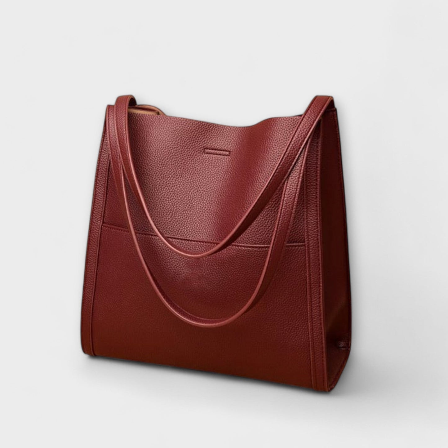 Calista | Rich Red Leather Structured Tote Handbag
