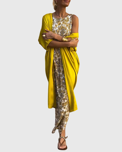 Calista | Golden Elegant Two-Piece Set