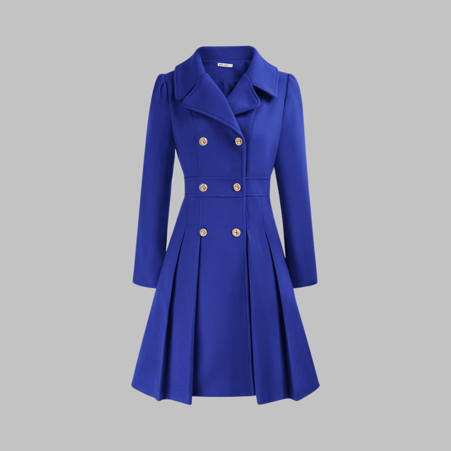 Alethea | Burgundy Double Button Long Sleeve Coat