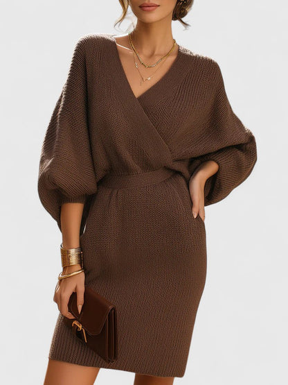 Aria | Brown Knit Comfortable Dress