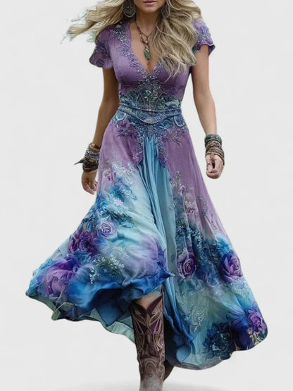 Calantha | Floral Elegant Maxi Dress