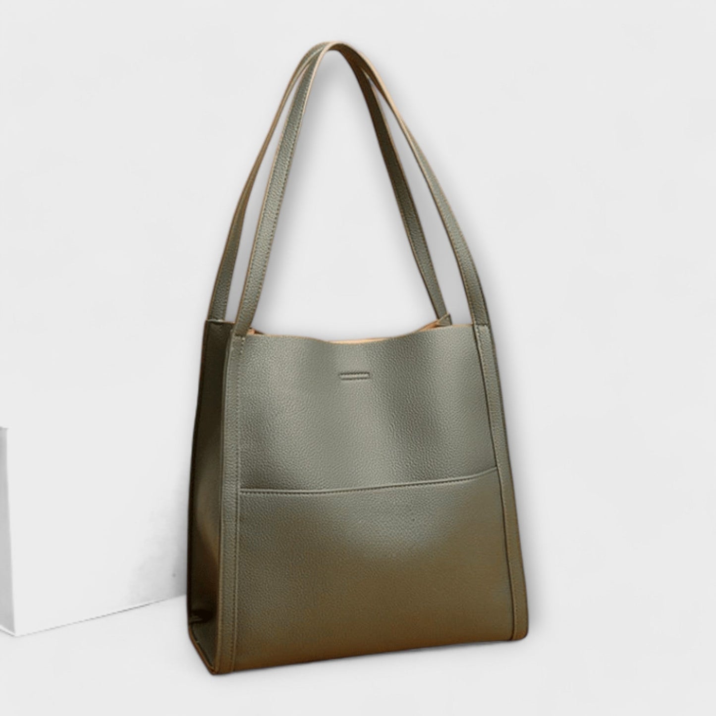 Calista | Rich Red Leather Structured Tote Handbag