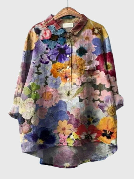 Calista | Floral Print Blouse in Vibrant Hues