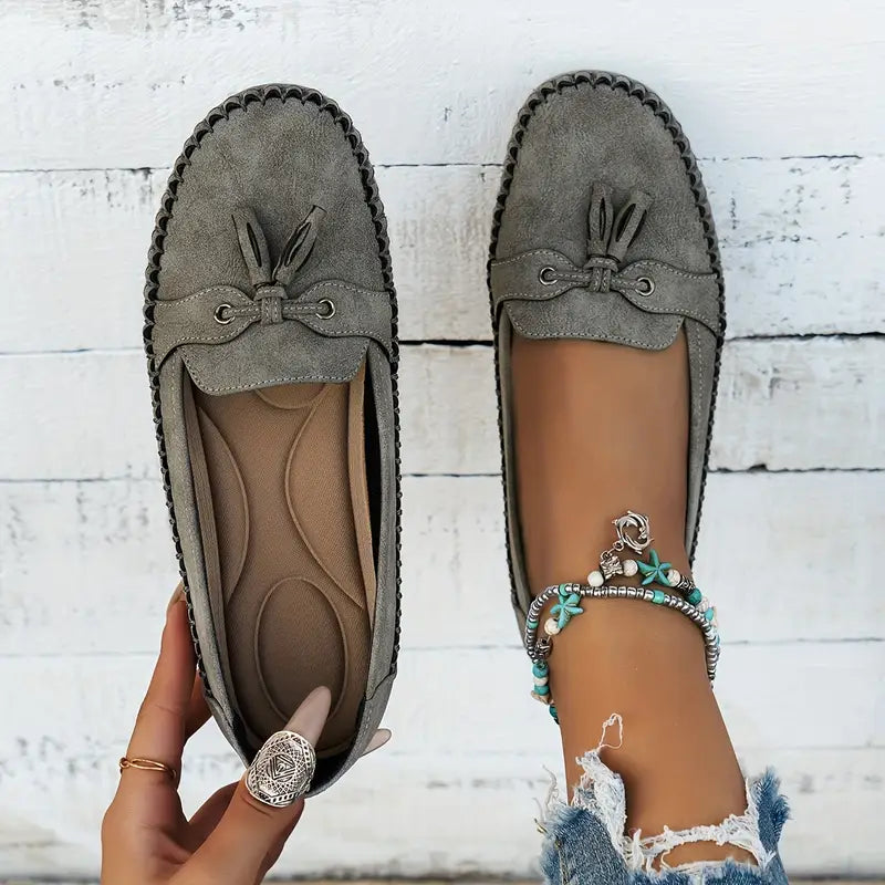 Astrid | Navy Blue Comfortable Soft Moccasins