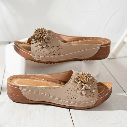 Calantha | White Floral Orthopedic Sandals