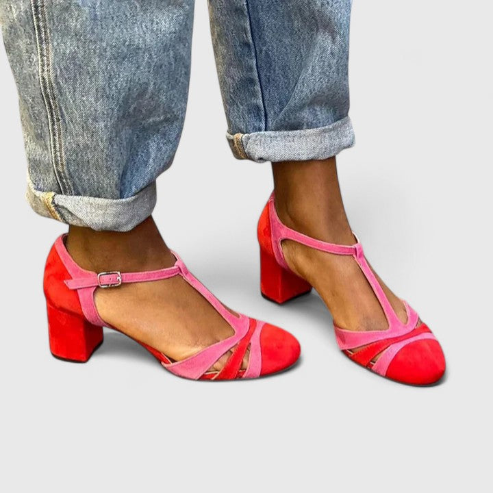 Calantha | Vibrant Pink Suede Modern Heels