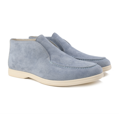 Beckett | Navy Blue High Suede Loafers