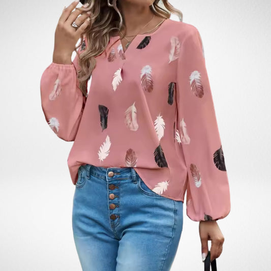 Astrid | Blush Feather Confidence Fit Blouse