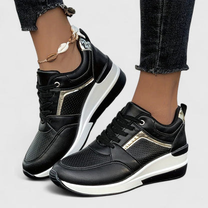 Calantha | Black Leather Orthopedic Shoes