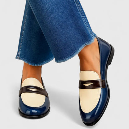 Astrid | Navy Blue Elegant Loafers