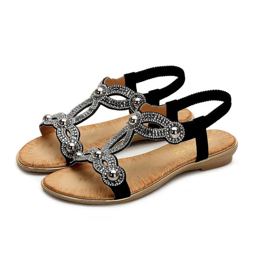Calista | Black Velvet Elegant Sandals
