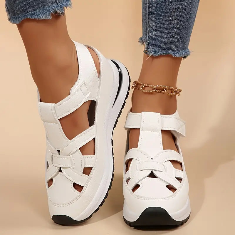 Calantha | White Strappy Orthopedic Sandals