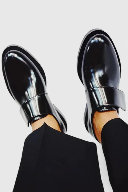 Aurelia | Black Patent Leather Orthopedic Shoes