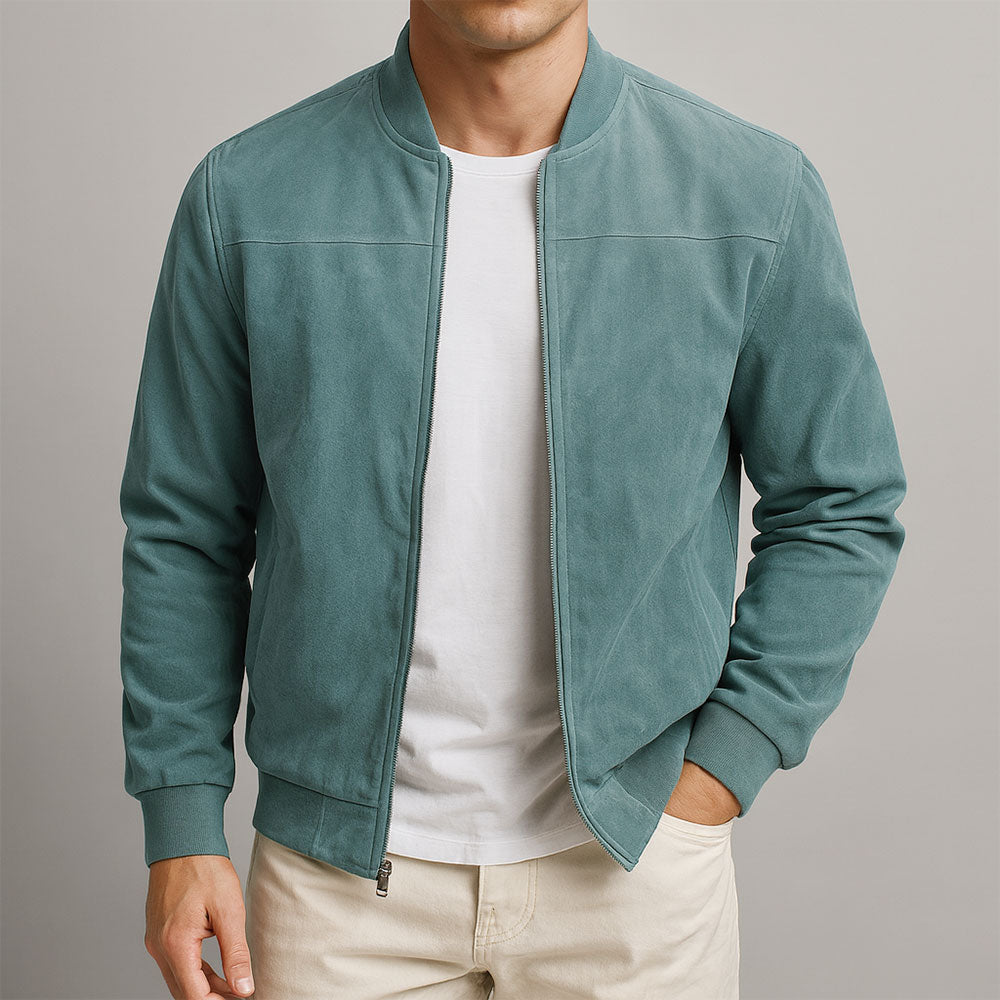 Asher | Tan Modern Minimalist Zip Jacket