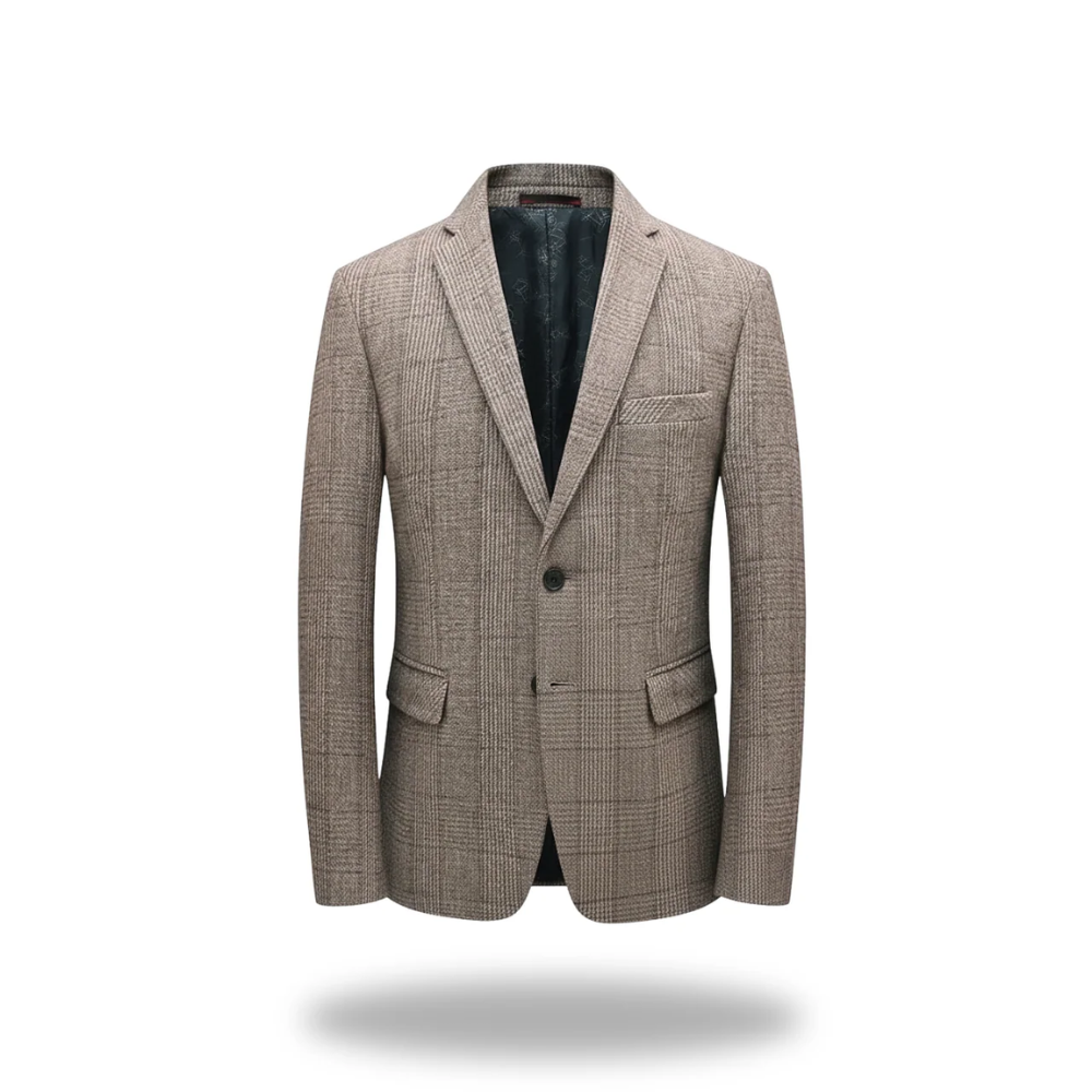 Benedetto | Premium Classic Blazer in Beige Herringbone