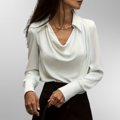 Astrid | Blush Elegant Satin Blouse