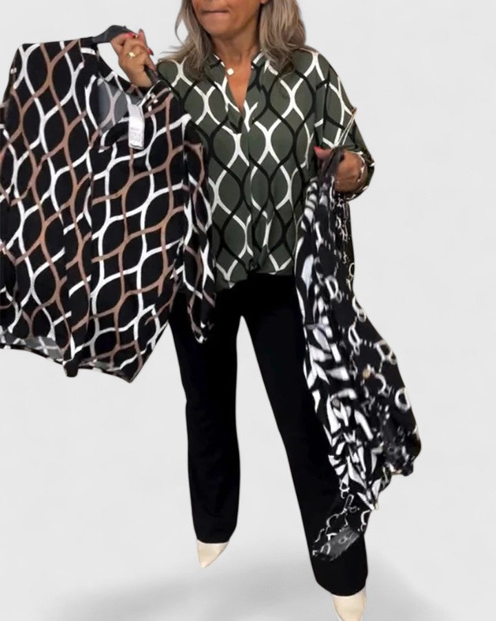 Alethea | Olive Green Sophisticated Blouse