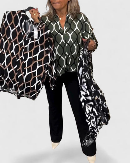 Alethea | Olive Green Sophisticated Blouse