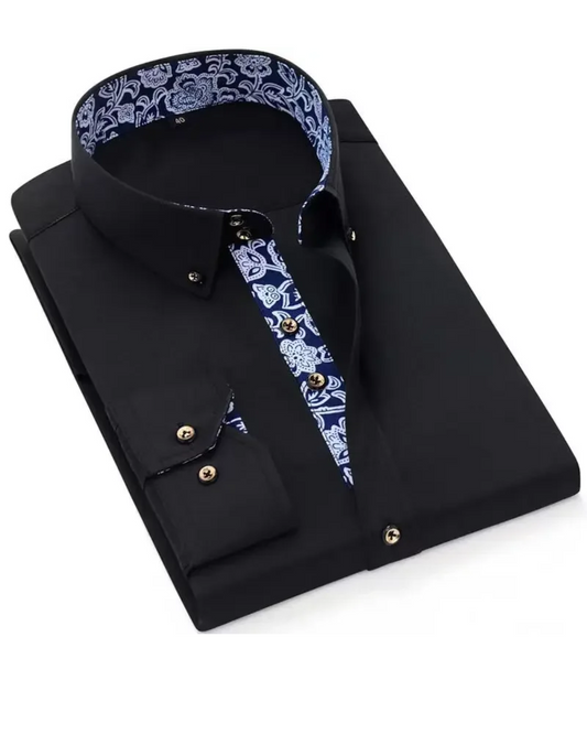 Beckett | Black Slim Fit Traditional Cotton Shirt