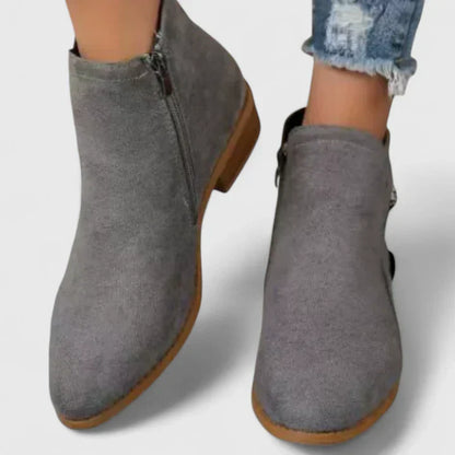 Alethea | Blue Suede Sophisticated Boots