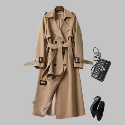 Astrid | Elegant Black Knee-Length Loose Fit Coat
