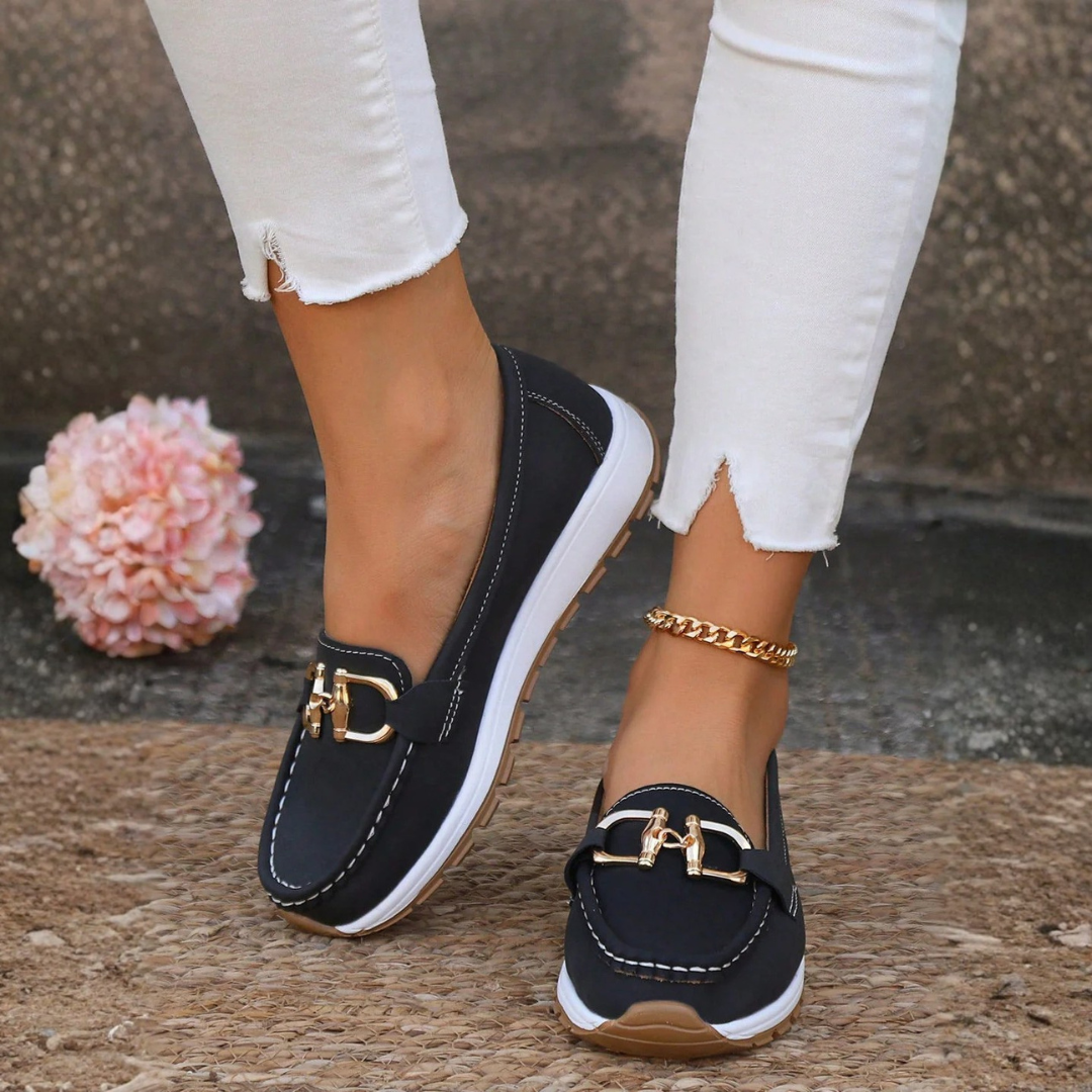 Calista | Beige Suede Flannel Loafers
