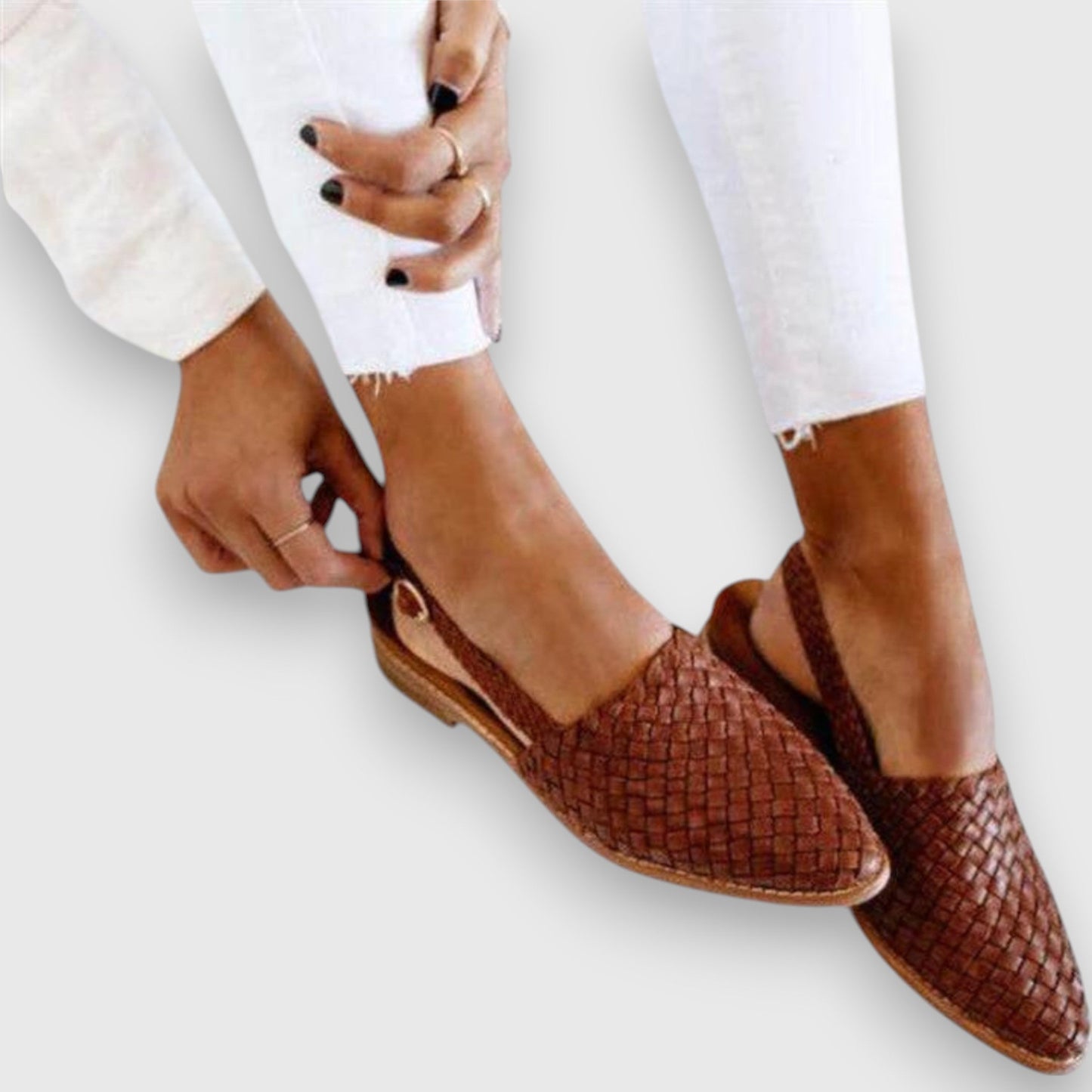 Calantha | Brown Woven Comfy Sandals