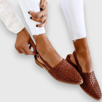 Calantha | Brown Woven Comfy Sandals