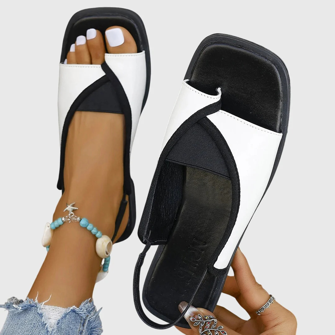 Calista | White Cross-Strap Orthopedic Sandals