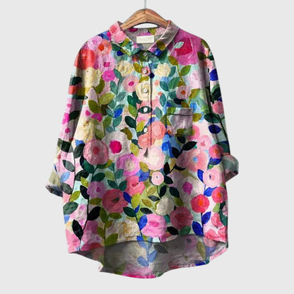 Astrid | Vibrant Floral Silk Blouse