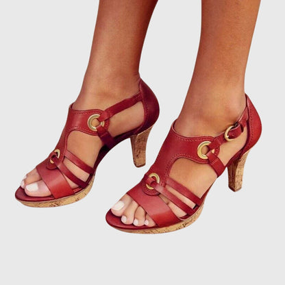 Aurelia | Brown Strappy Orthopedic Heels